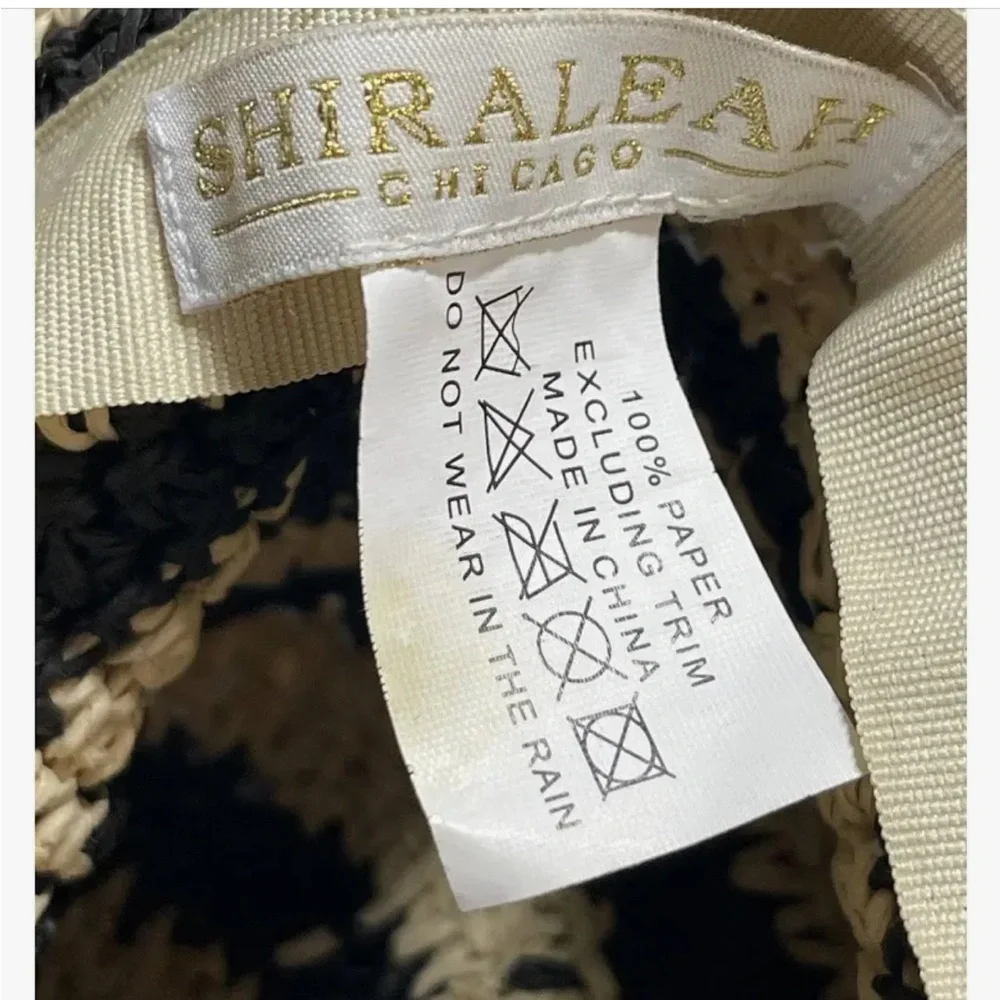 Shiraleah Jackie Woven Straw Stripe Bucket Hat Black Tan S